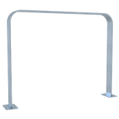 Lean-on hoop made of flat bar steel | bent, 80 x 12 mm | in curved design | without cross bar | total width: 1000 mm | hot-dip galvanized